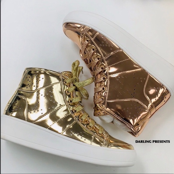 GOLD HIGHTOP SNEAKERS